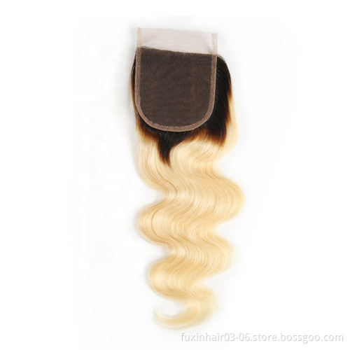 613 blonde body wave frontal light brown weave bundles with closure ombre hair extensions
